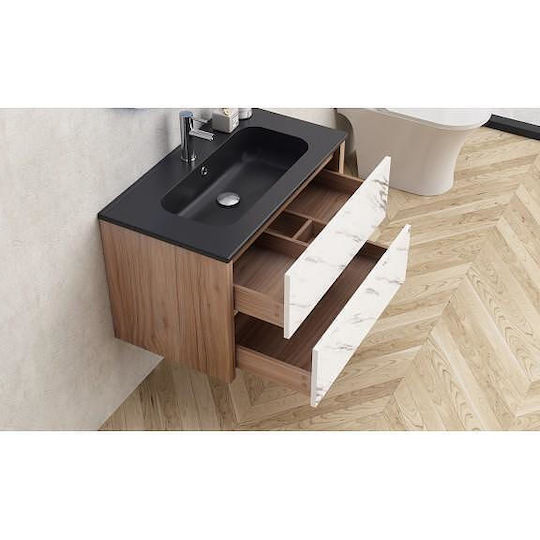 Inter Ceramic Шкаф със Мивка Д80xШ45.3xВ50см Черен