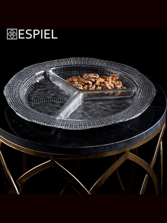 Espiel Infinity Γυάλινη Ορντεβιέρα 3 Θέσεων Διάφανη Ø27xY3cm Π27xΜ27xΥ3cm