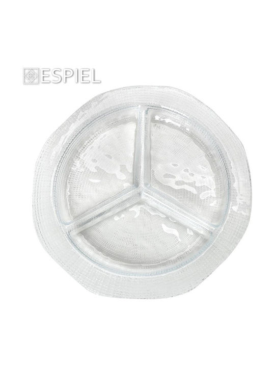 Espiel Infinity Γυάλινη Ορντεβιέρα 3 Θέσεων Διάφανη Ø27xY3cm Π27xΜ27xΥ3cm