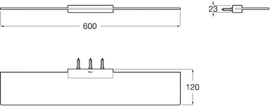 Roca Стенен Рафт за баня Стъклен 60x12x2.3см