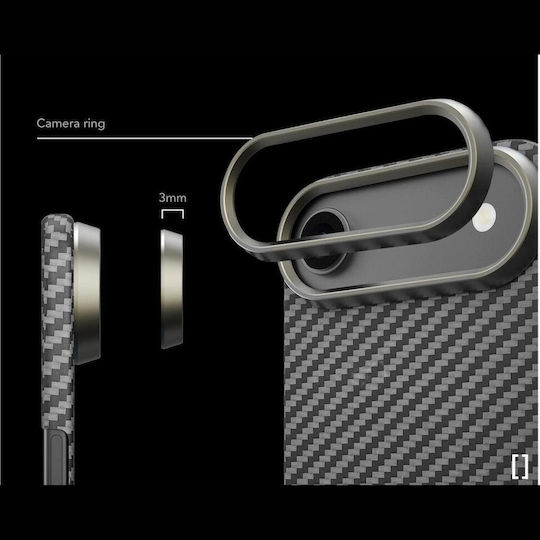 Nekit Задна корица Пластмаса / Aramid Fiber 1мм Черен (iPhone Air)