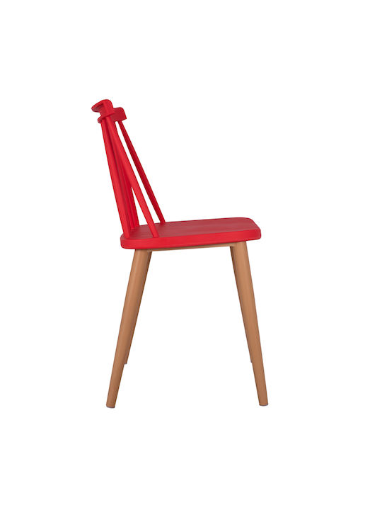 Vanessa Dining Room Metallic Chair Red 42.5x47x81.5cm
