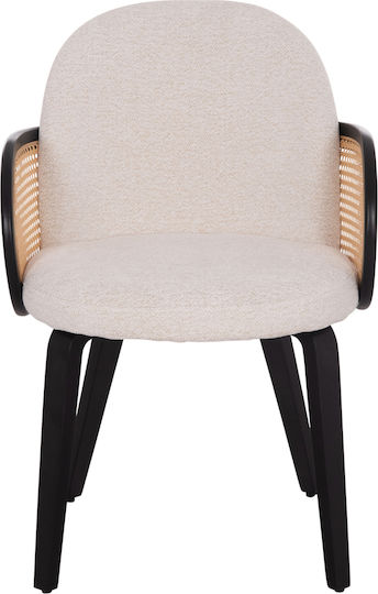 Becker Dining Room Fabric Armchair Black-ecru 54x62x79cm
