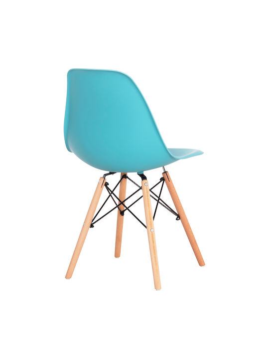 Twist Twist Dining Room Wooden Chair Turquoise 46x50x82cm