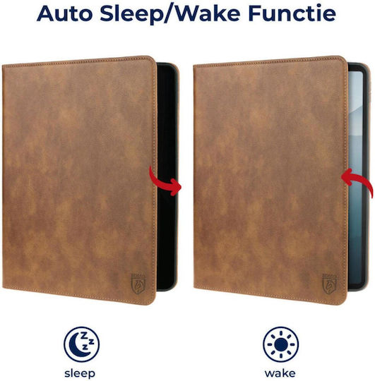 Rosso Flip Cover Brown (Samsung Galaxy Tab S10 Lite, S10 FE, S9 FE, S9)