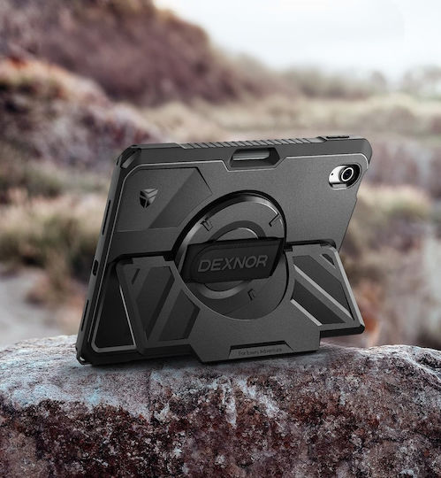 Dexnor Back Cover Περιστρεφόμενη Ανθεκτική Μαύρη (iPad 11" 2025, iPad 10.9" 2022)