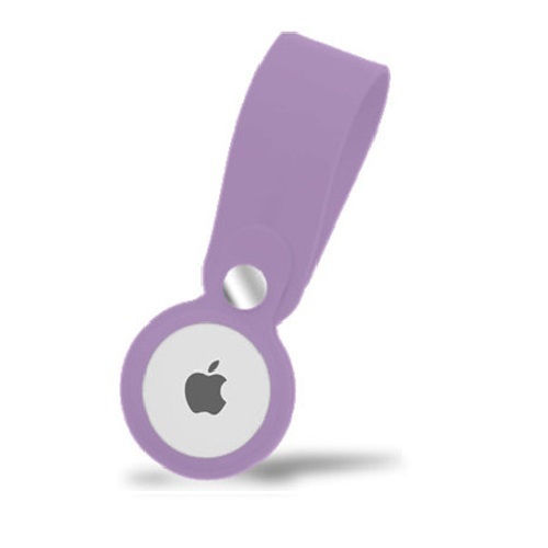 Slide Keychain Case Silicone for AirTag in Purple color