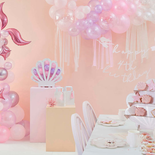 Composition with 80 Balloons Foil Pink 25.4cm
