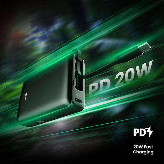 Silicon Power CP10 Power Bank 10000mAh 20W με Θύρα USB-A και Θύρα USB-C Μαύρο