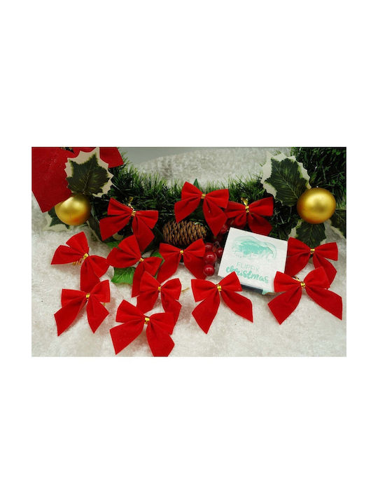 Ornament suspendat Fundă Roșu 5x5buc Set 12buc
