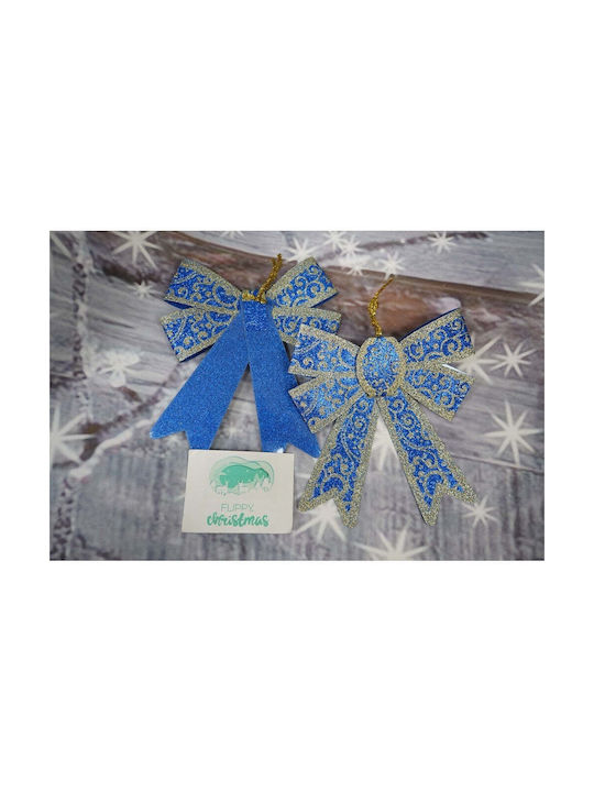 Ornament suspendat Fundă Plastic Albastru 13x18buc Set 2buc