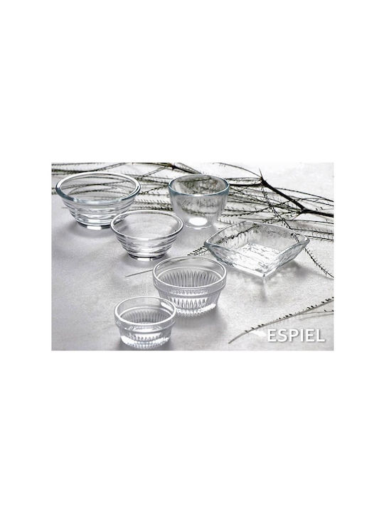 Espiel Rock Serving Bowl Square Glass Transparent 8.5cm