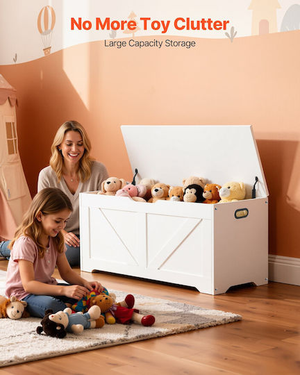 Vevor Children's Storage Box made of Wood White 99x39.5x48cm 1pcs