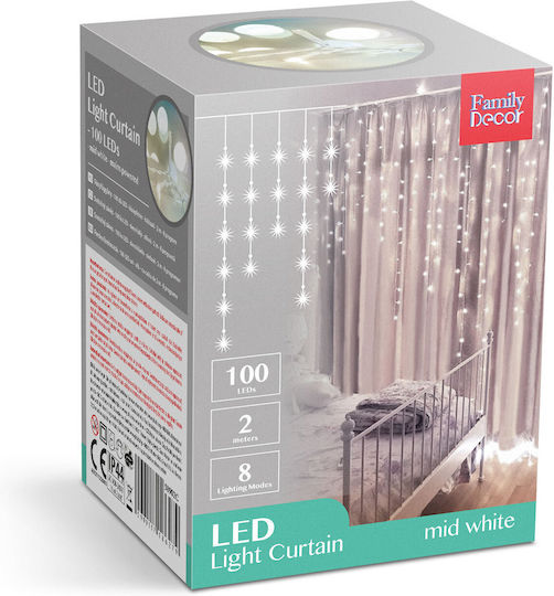 100 Λαμπάκια LED 2.2μ. Λευκά τύπου Βροχή