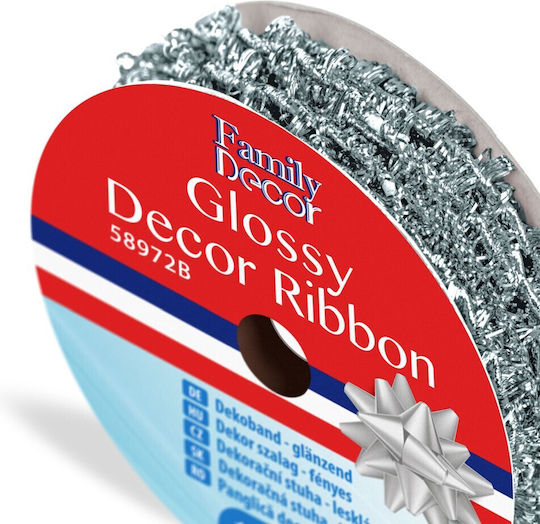 Family Decor Χριστουγεννιάτικη Лента Сребрист 274см 1бр