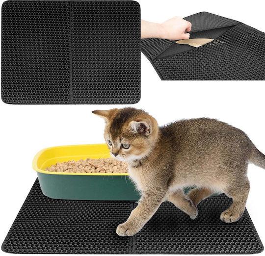 Covoraș De Litter Pentru Pisici Zola Mărime XXL 60 X 45 Cm Dublu Antiderapant Negru