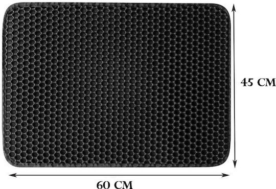 Covoraș De Litter Pentru Pisici Zola Mărime XXL 60 X 45 Cm Dublu Antiderapant Negru