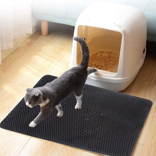 Covoraș De Litter Pentru Pisici Zola Mărime XXL 60 X 45 Cm Dublu Antiderapant Negru