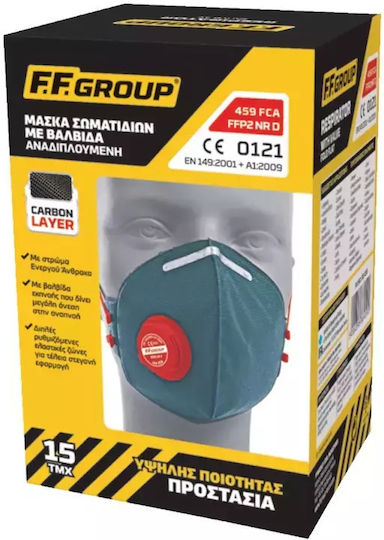 FFG Mască de protecție FFP2 cu supapă Gri 36459 15buc