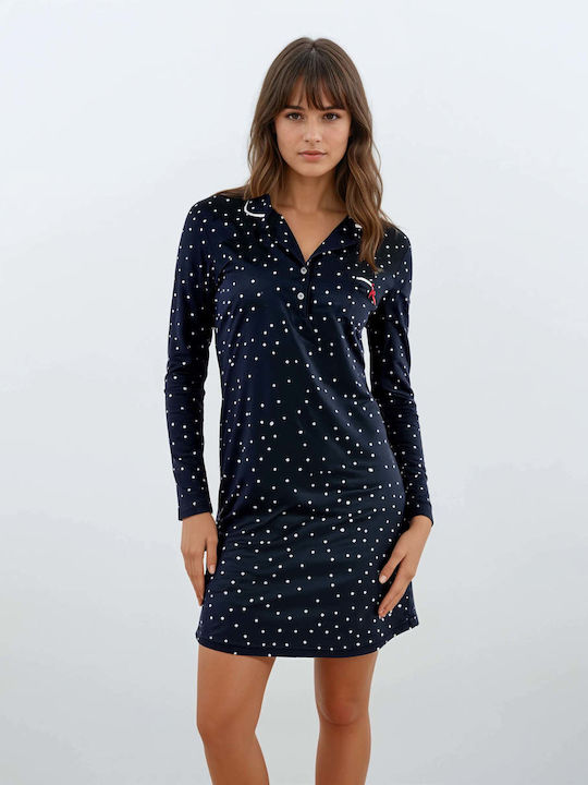 Pink Label Cămașă de noapte pentru Femei Blue Pink Label Cămașă de noapte pentru Femei Blue