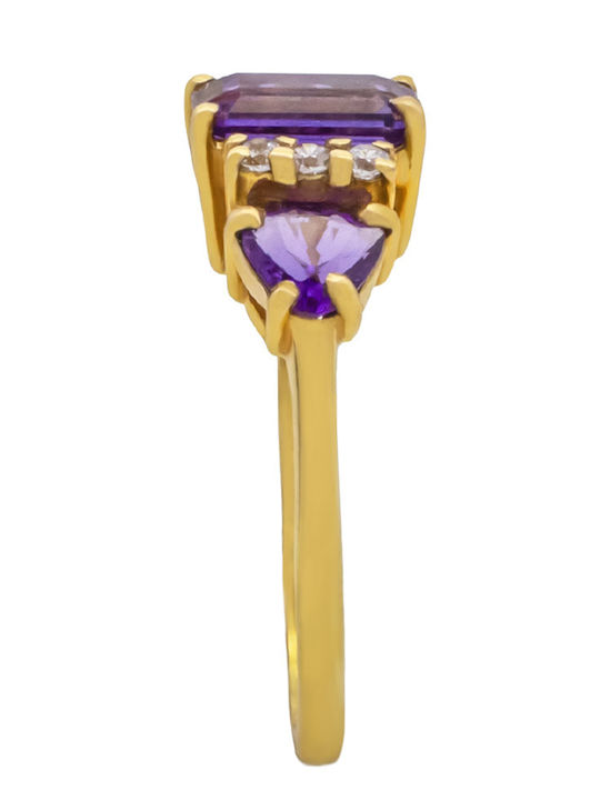 Savvas Design Ring with Zircon made of Gold 14K