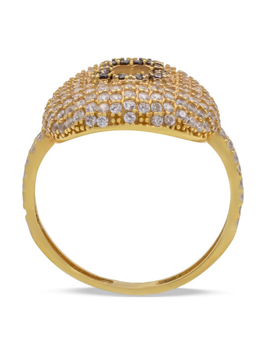 Savvas Design Ring with Zircon made of Gold 14K
