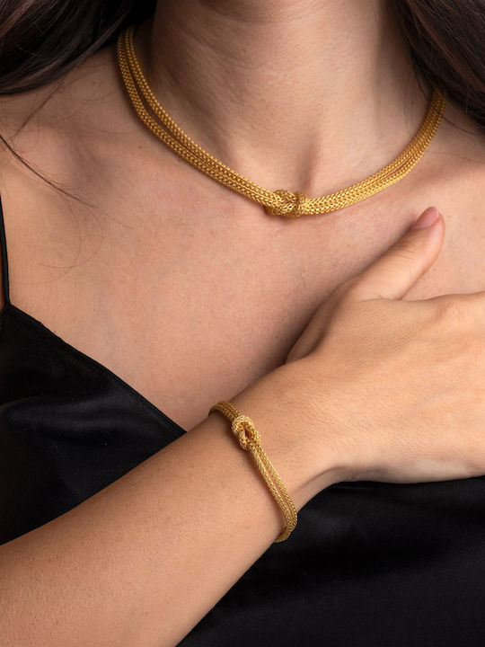 George Art Jewels Women's Bracelet Chain made of Silver Gold Plated