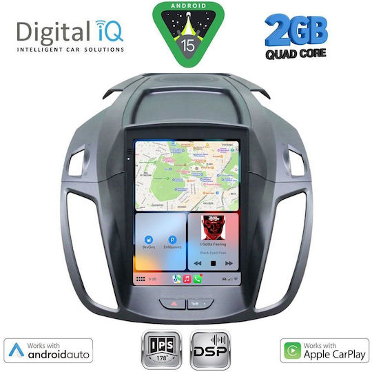 Digital IQ Ηχοσύστημα Αυτοκινήτου για Ford Kuga 2013-2019 (Bluetooth/USB/WiFi/GPS/Apple-Carplay/Android-Auto) με Οθόνη Αφής 5"