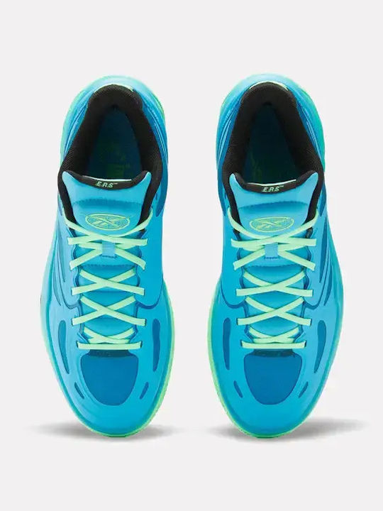 Engine A Low Basketball Shoes Future Cyan / Green Glow / Black