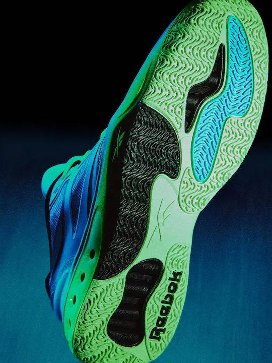 Engine A Low Basketball Shoes Future Cyan / Green Glow / Black