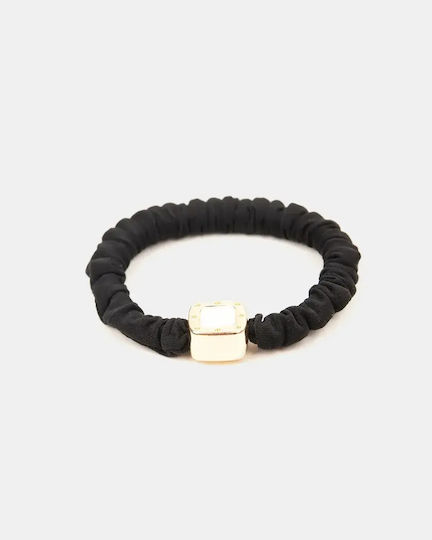 Hair Scrunchie Square Design White Black