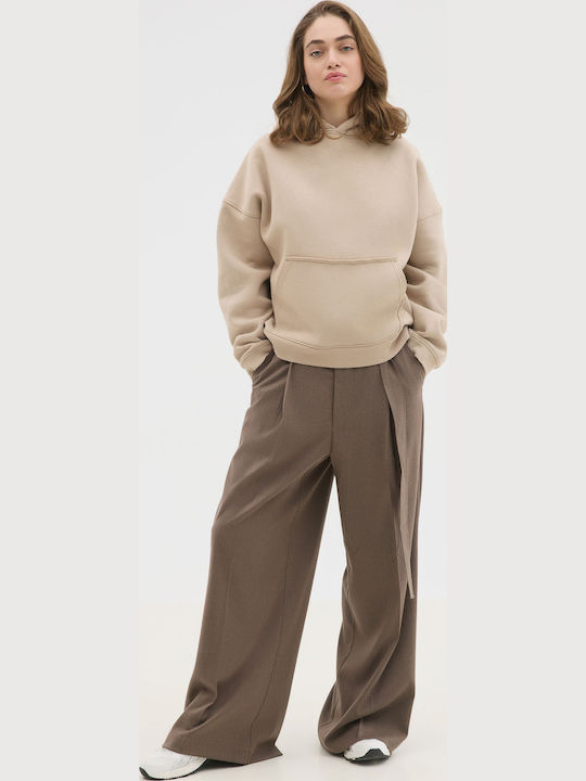Sweatshirt with Hood Sand