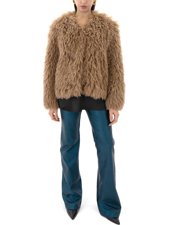 Women's Fabric Trousers Flared Blue (petrol)