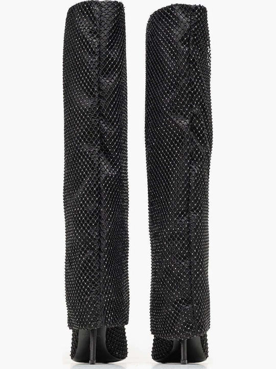 Leder Damenstiefel Schwarz