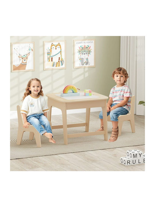 Kids Table and Chairs Set for Painting White Costway