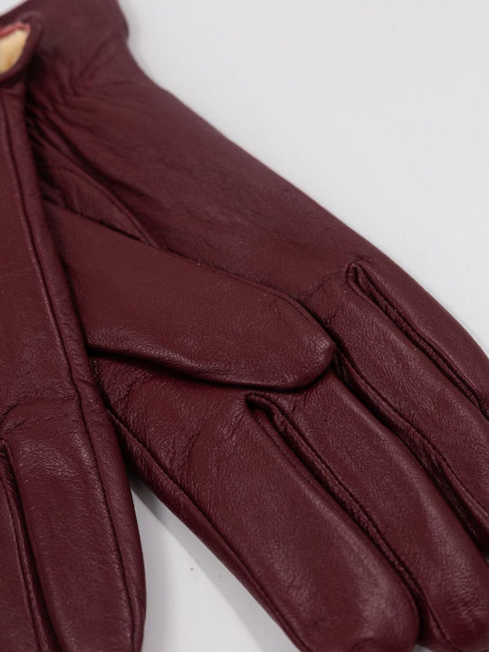Burgundisch Leder Handschuhe