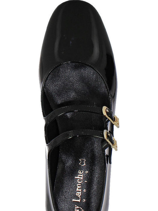 Lederne Damen Ballerinas in Schwarz Farbe