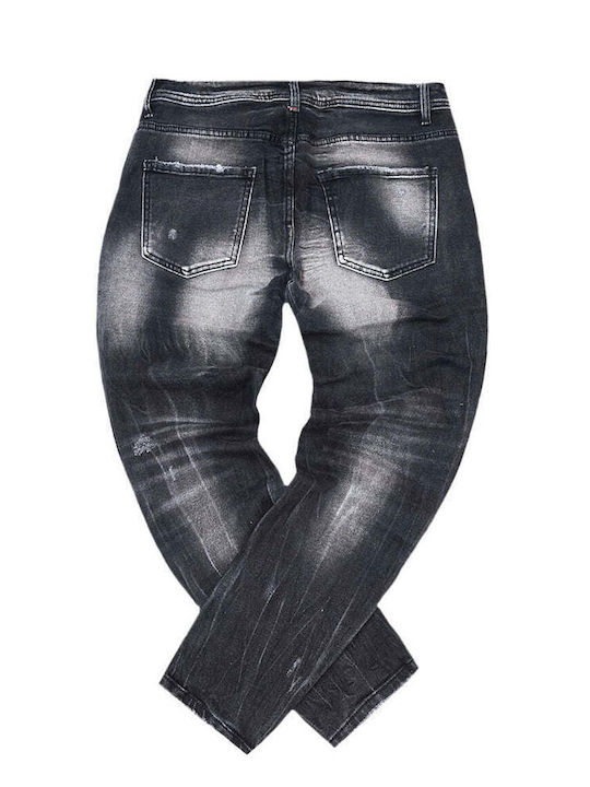 Ανδρικό Παντελόνι Τζιν με Regular Εφαρμογή Black