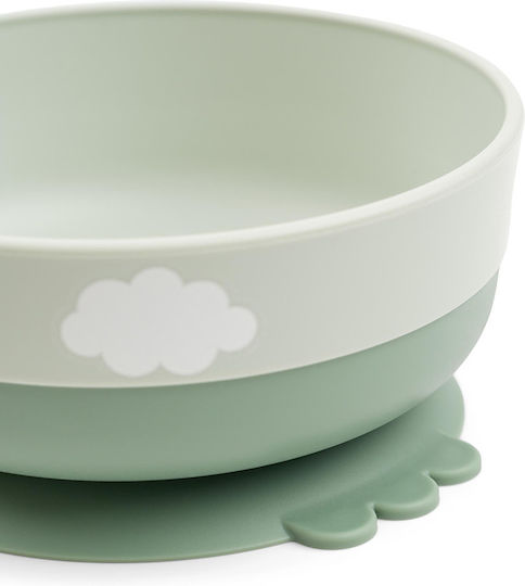 Done by Deer Feeding Set Happy Clouds made of Plastic with Non-Slip Base Green 3pcs