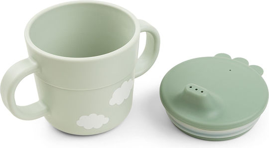 Done by Deer Feeding Set Happy Clouds made of Plastic with Non-Slip Base Green 3pcs