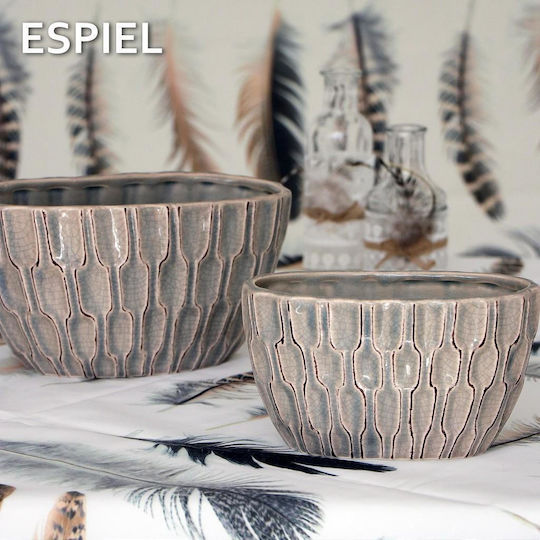 Espiel Decorative Vase Feather Transparent 5.5x5.5x16.5cm