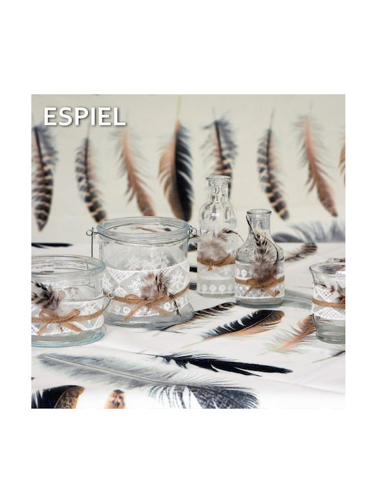 Espiel Decorative Vase Feather Transparent 5.5x5.5x16.5cm