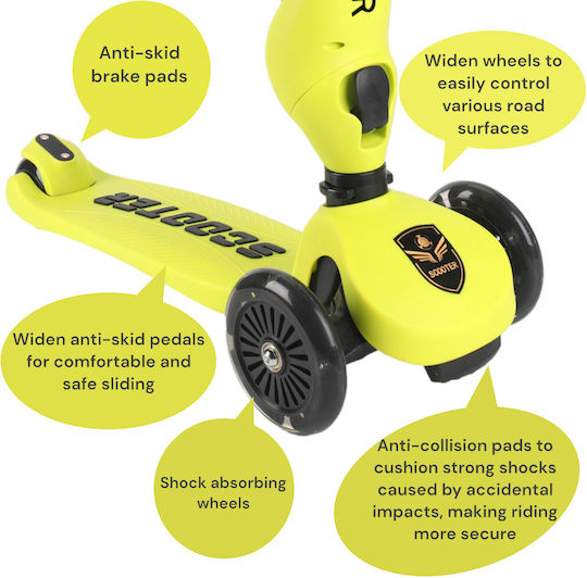 Kinderroller 3-Rad mit Sitz für 18 Monate Gelb