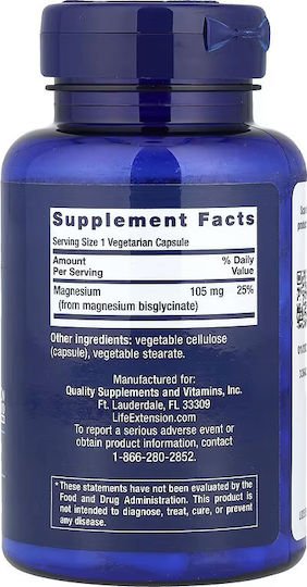 Life Extension Magnesium Glycinate 105mg 90 κάψουλες