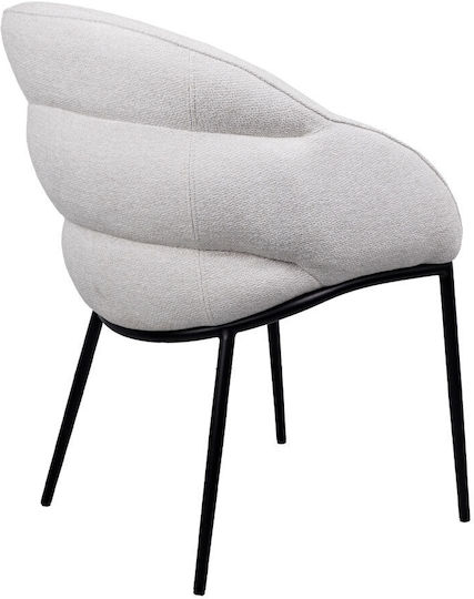 Carmen Dining Room Fabric Chair Cream 59x60.5x83.5cm