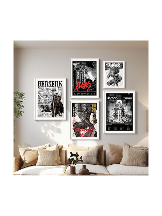 Poster Berserk Guts An130 21cm X 30cm White Frame PVC