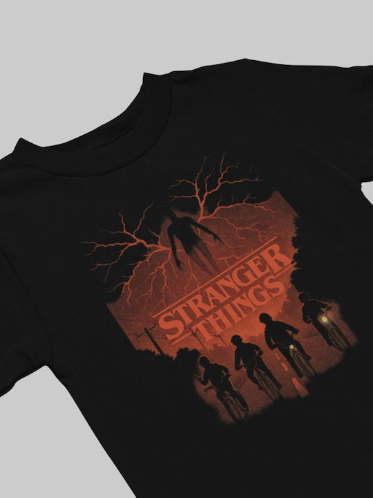 Kinder-T-Shirt Black Stranger Things