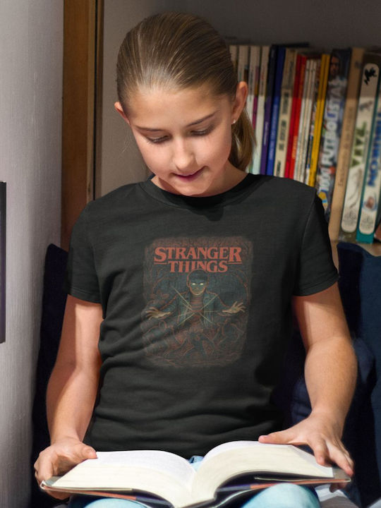 Kinder-T-Shirt Black Stranger Things