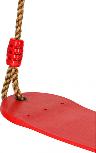 ikonka Hanging Plastic Kids Swing 106x106x106cm for 6+ Years Red