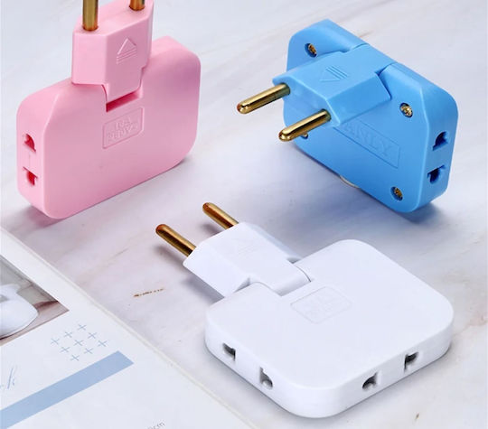 Πολύπριζο 2 Θέσεων με USB-A Ροζ